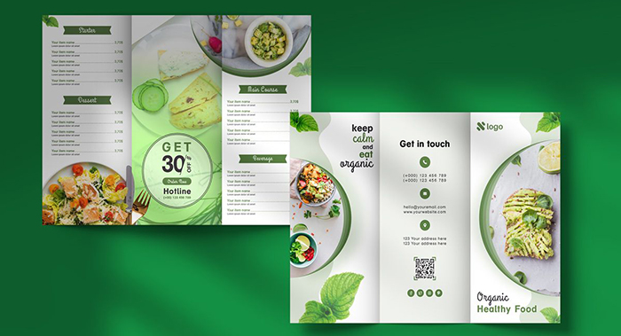 綠色食品宣傳折頁設計設計-果蔬食品宣傳折頁設計公司
